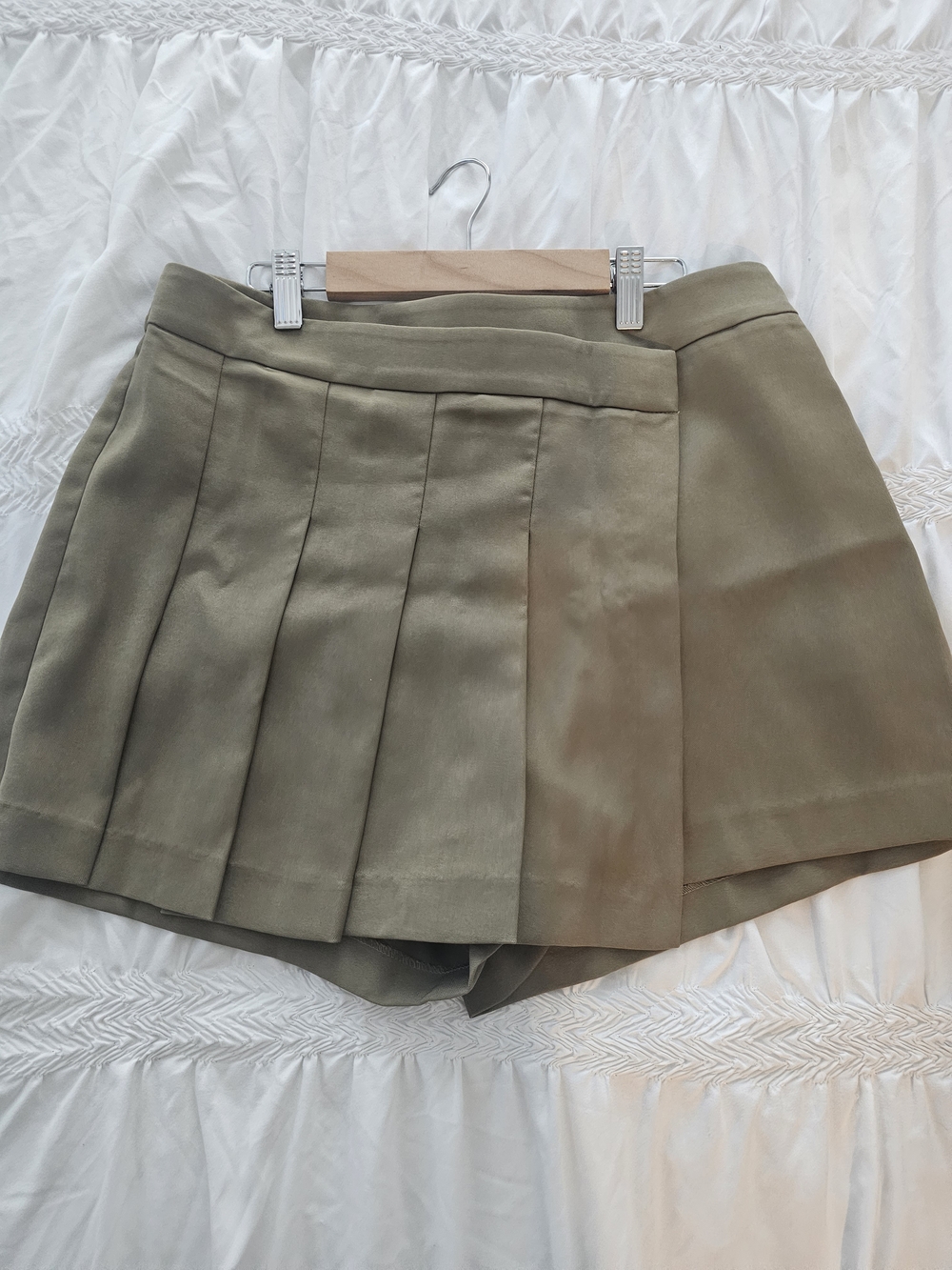 Vici Olive Green Pleated Skort